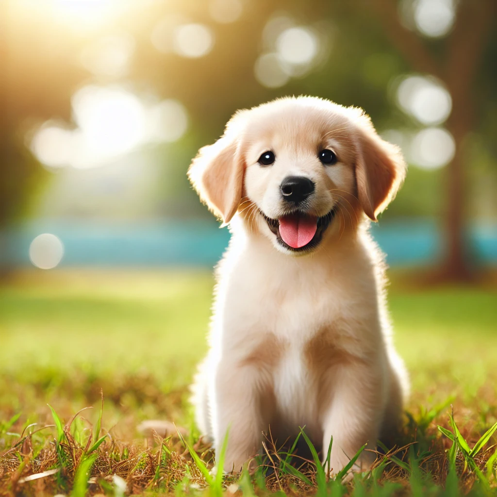 Cute Puppy Sitting Obediently