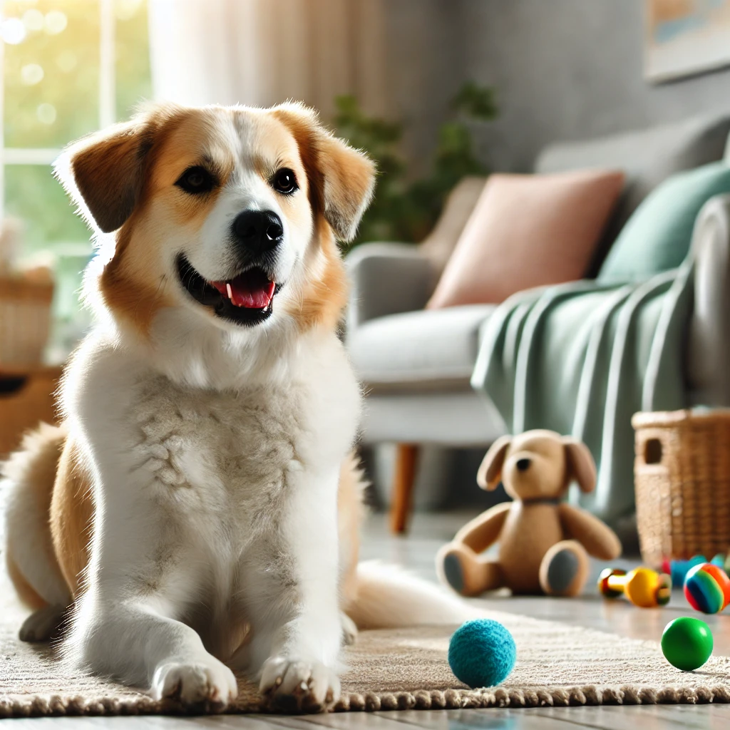 Happy Dog in Peaceful Home