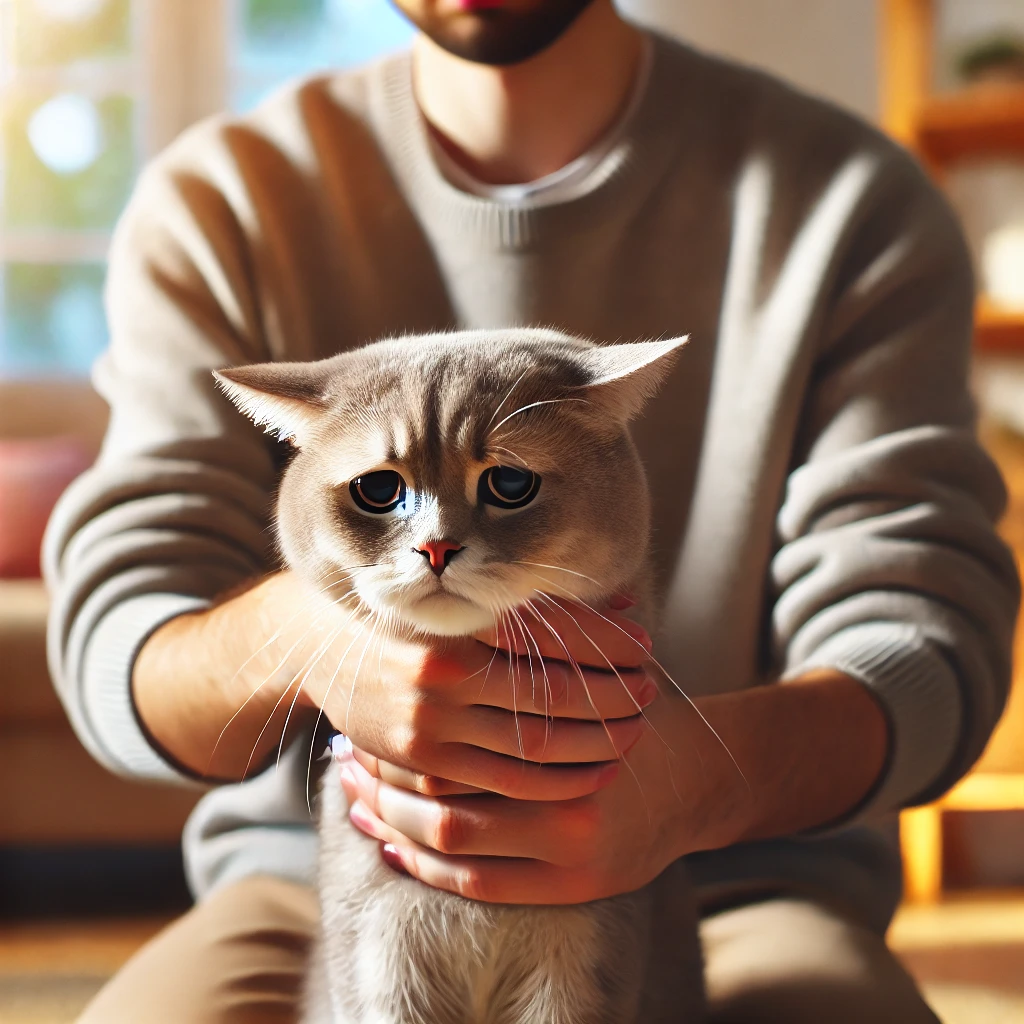 Cat reluctant to be held